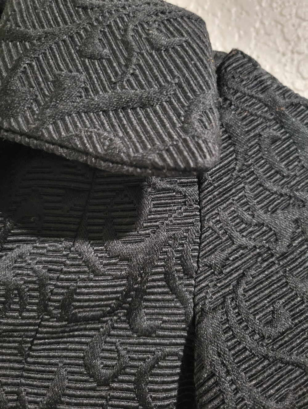Desigual Girls 5/6 Y Black Embossed Designer Pea Coat Embroidered Flawed - Picture 11 of 16